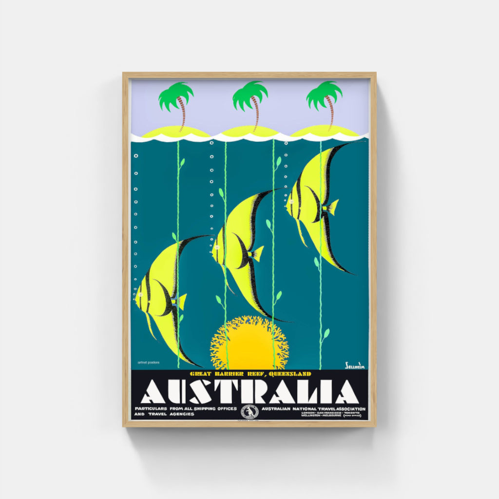 Great Barrier Reef retro poster