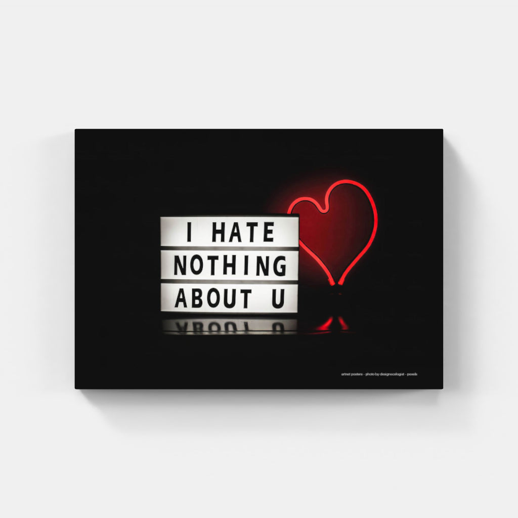 Hate Nothing About You neon poster
