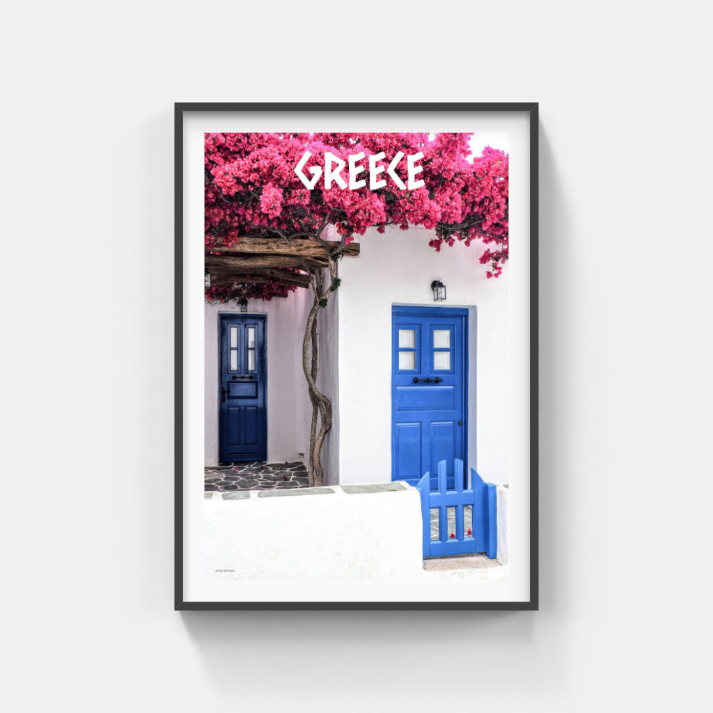 Greece Bougainvillea poster