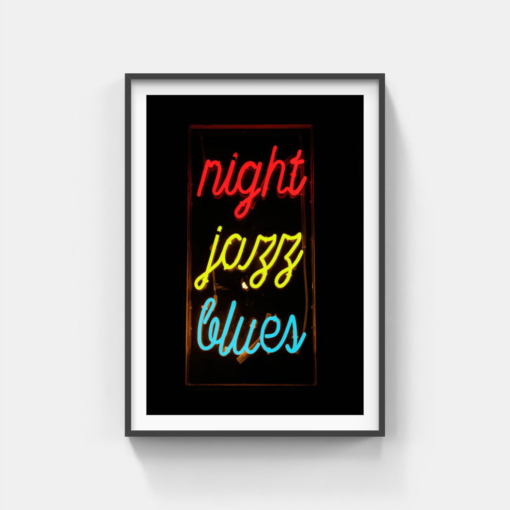 Night Jazz Blues neon poster