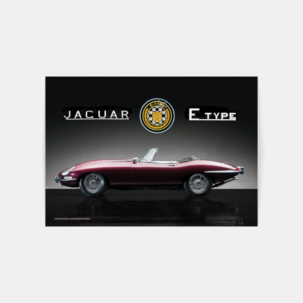 Jaguar E-Type poster (Red)