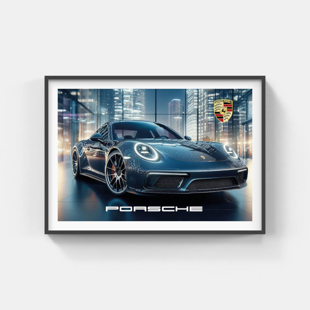 Porsche 911 City Lights poster
