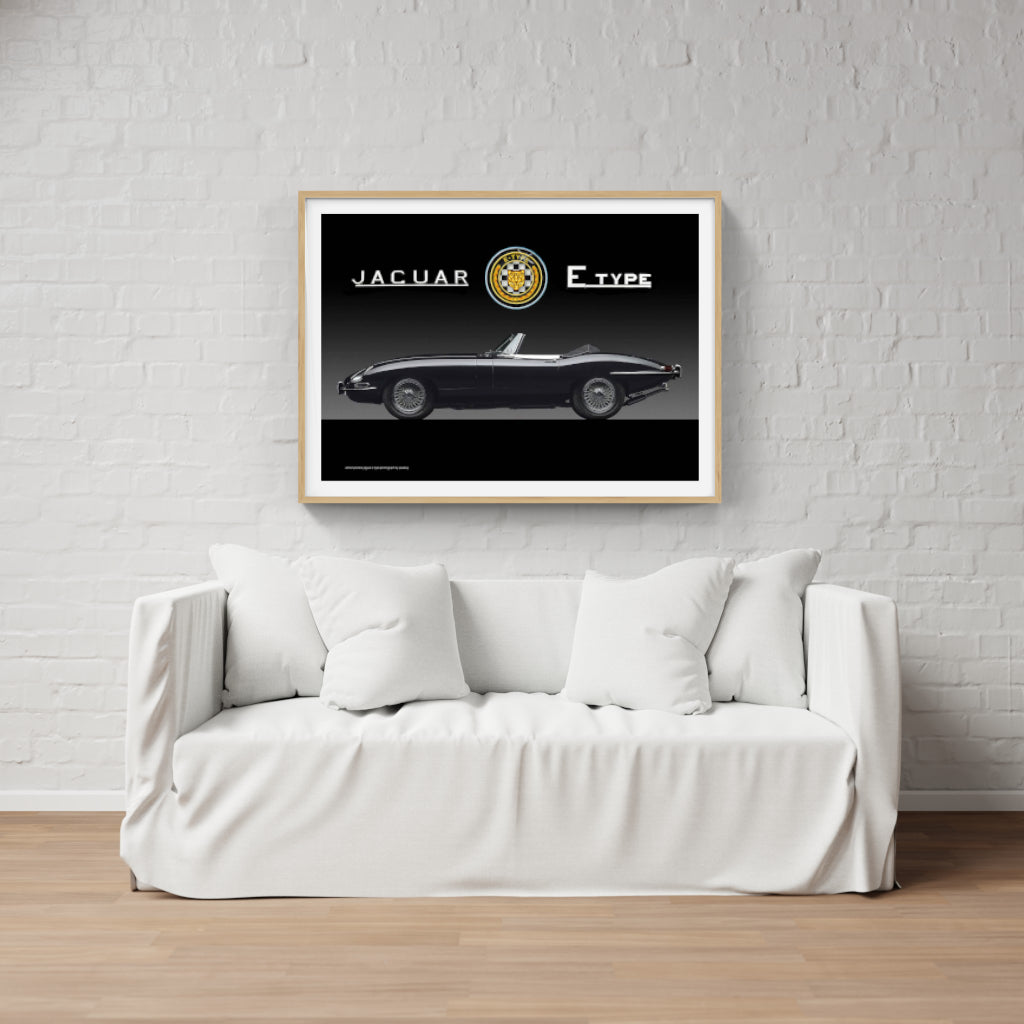 Jaguar E-Type poster (black)