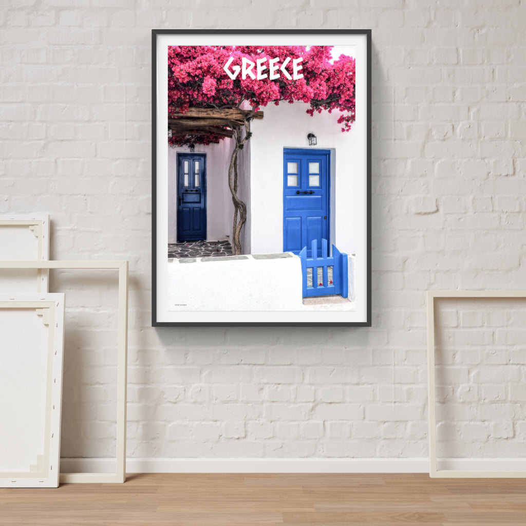 Greece Bougainvillea poster