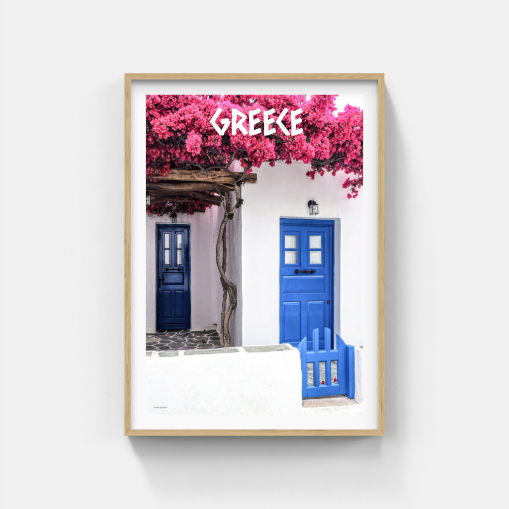 Greece Bougainvillea poster