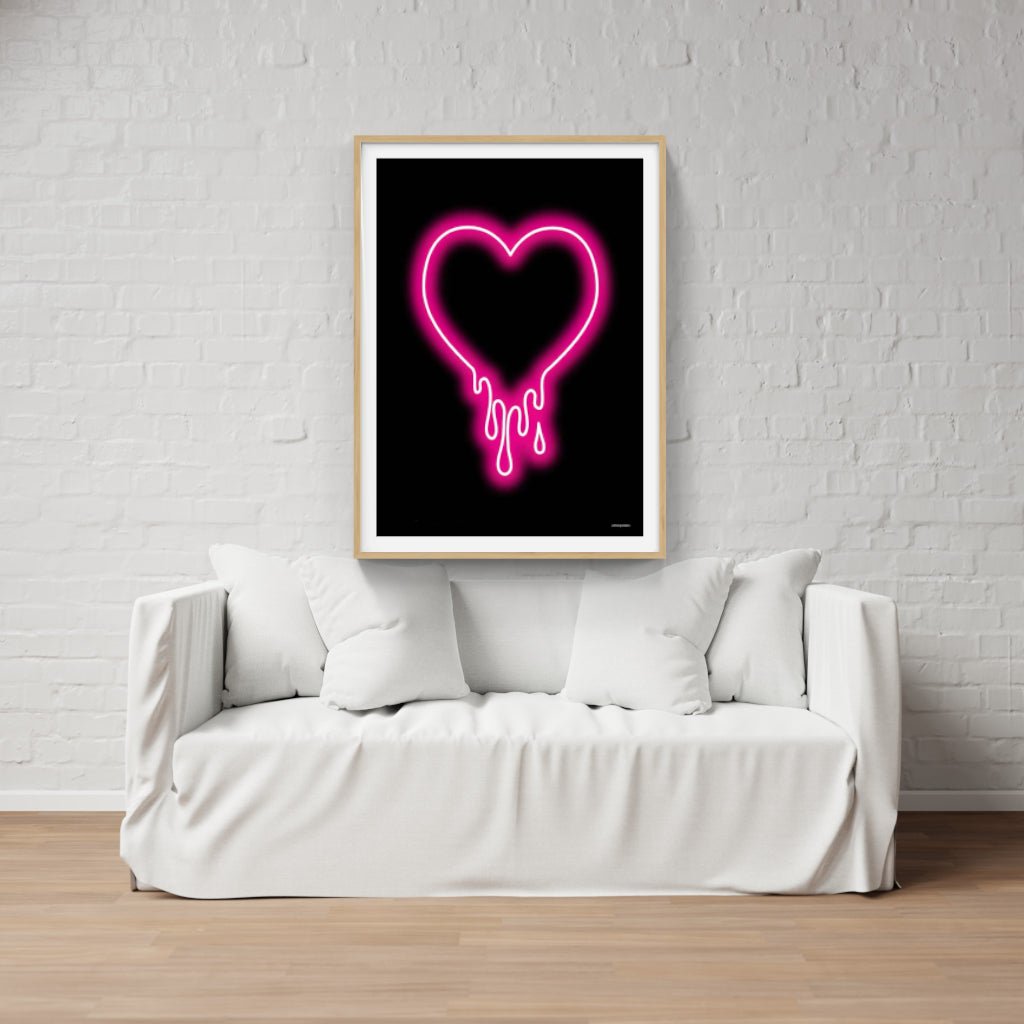 Bleeding Heart neon poster