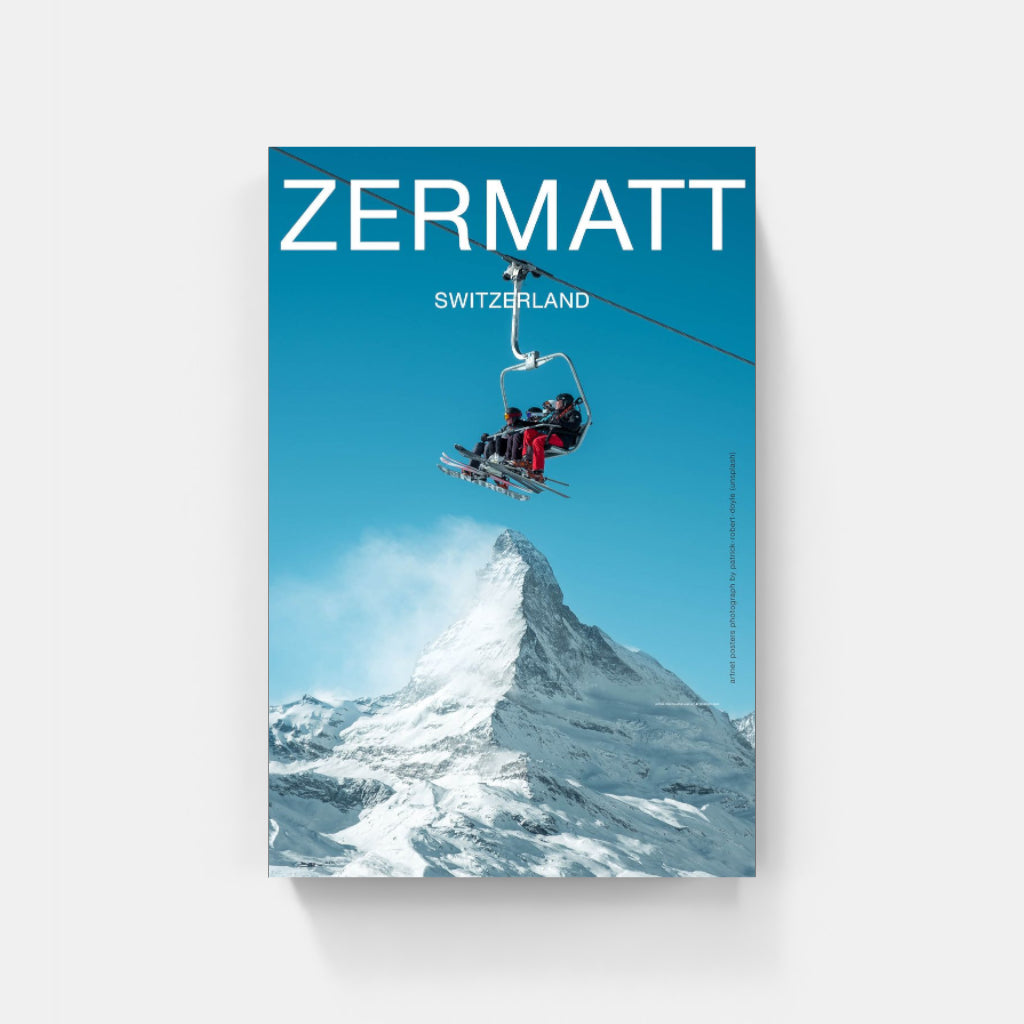 Skiing on top of the Matterhorn poster