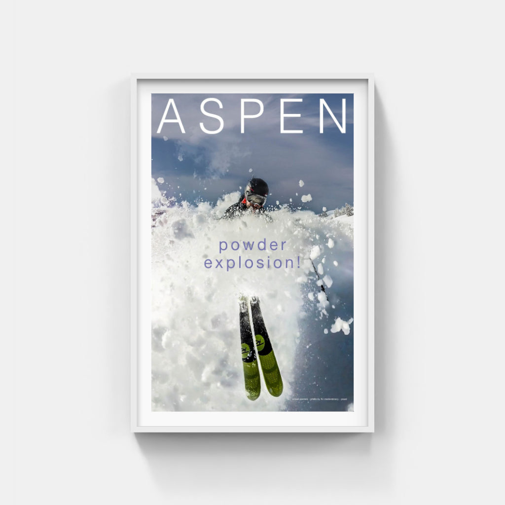 Aspen Powder skiing poster