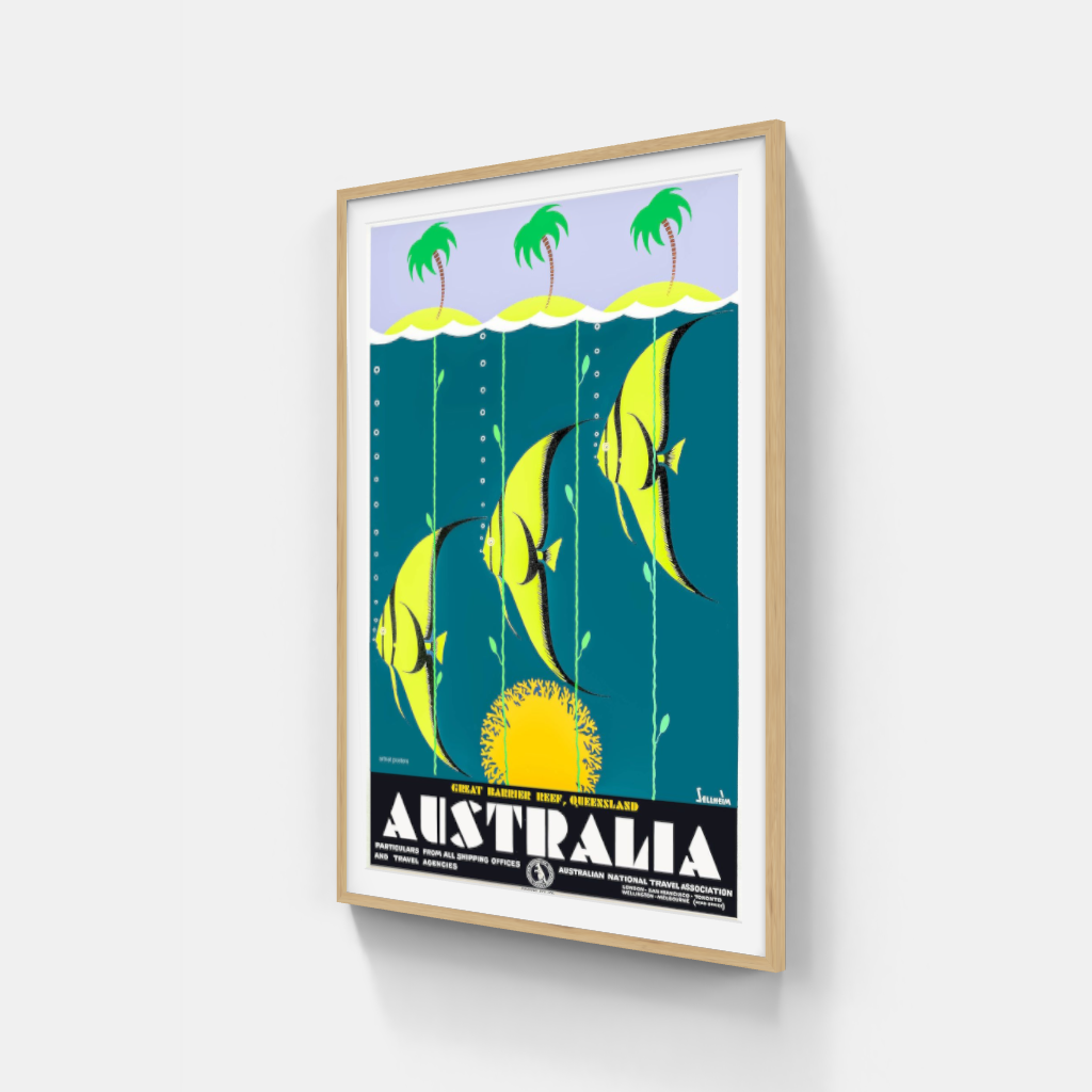 Great Barrier Reef retro poster