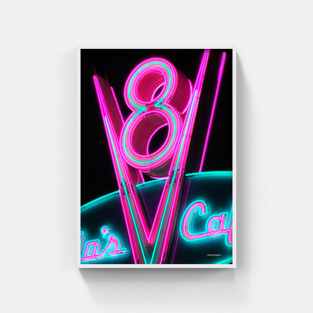 V8 neon poster
