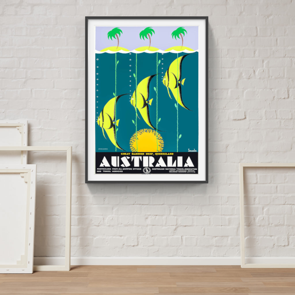 Great Barrier Reef retro poster