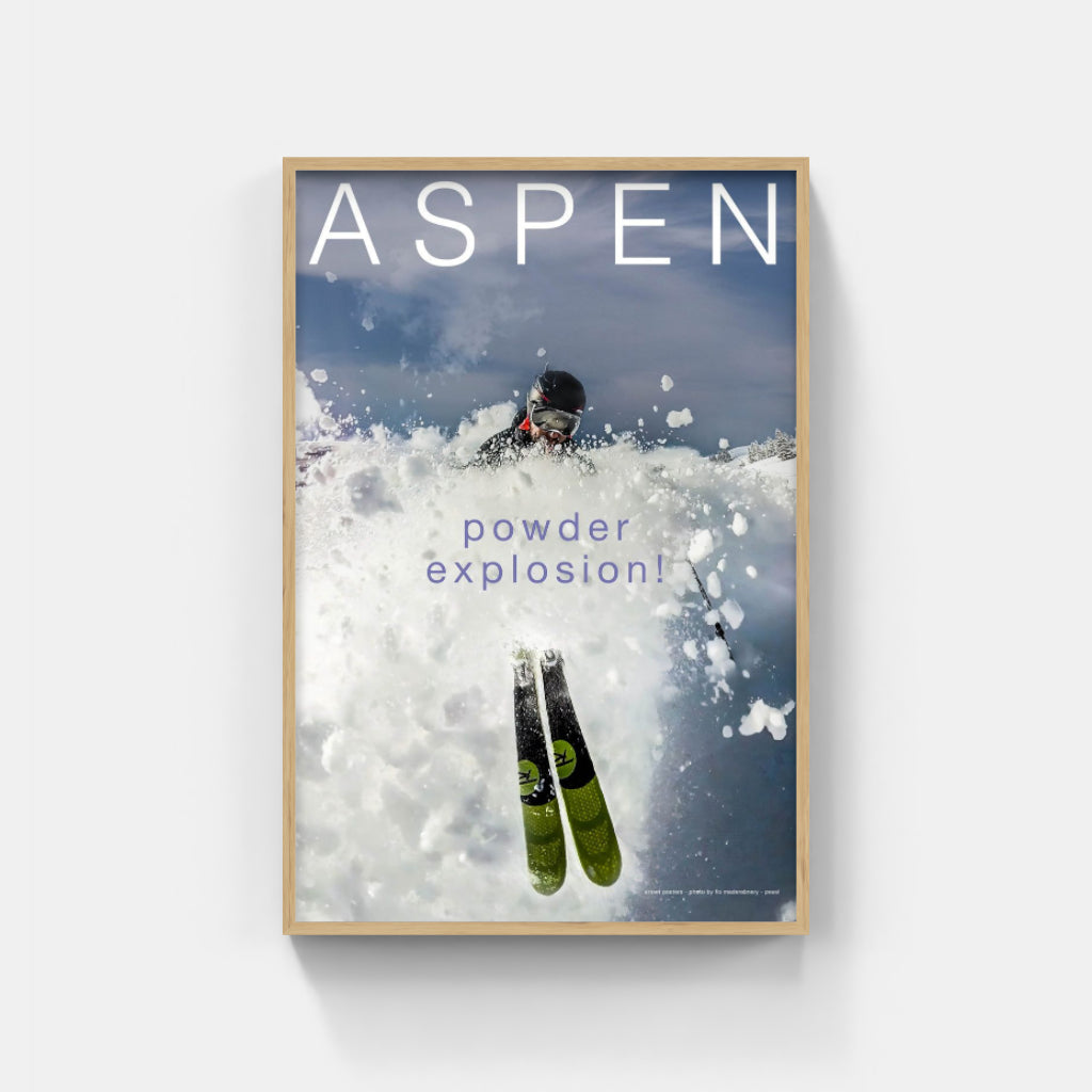 Aspen Powder skiing poster