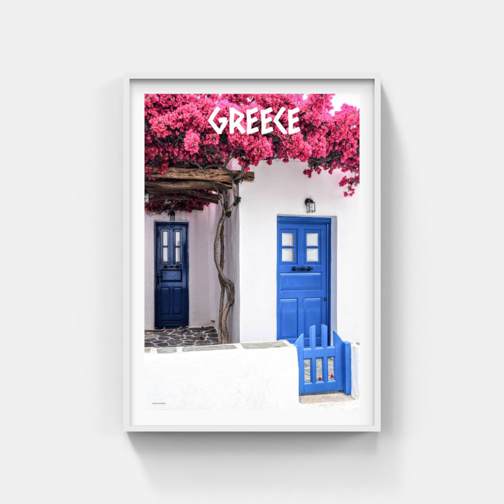 Greece Bougainvillea poster