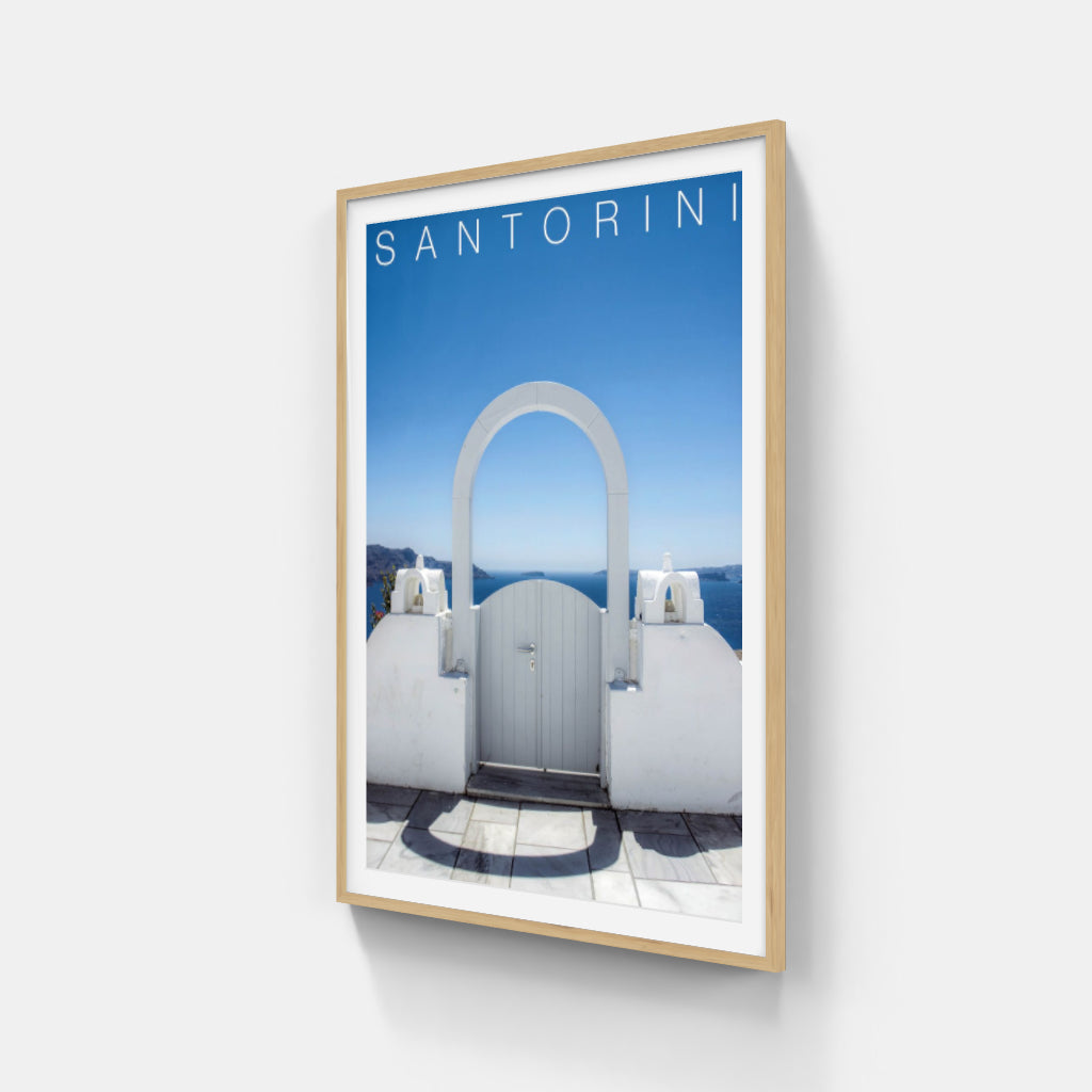 Santorini white arch - Greece poster