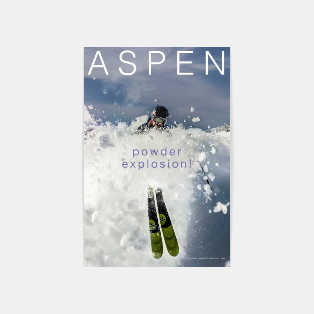 Aspen Powder skiing poster