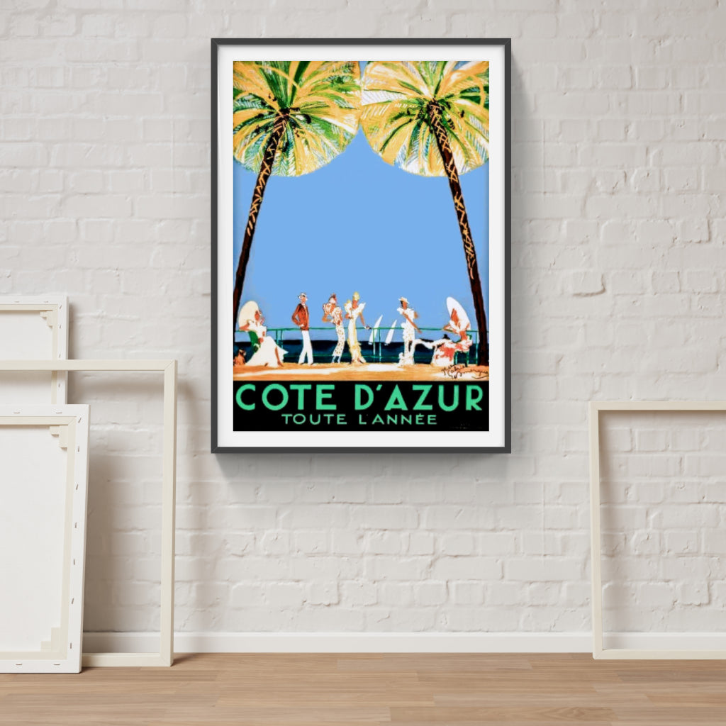 Côte d'Azur Promenade retro poster
