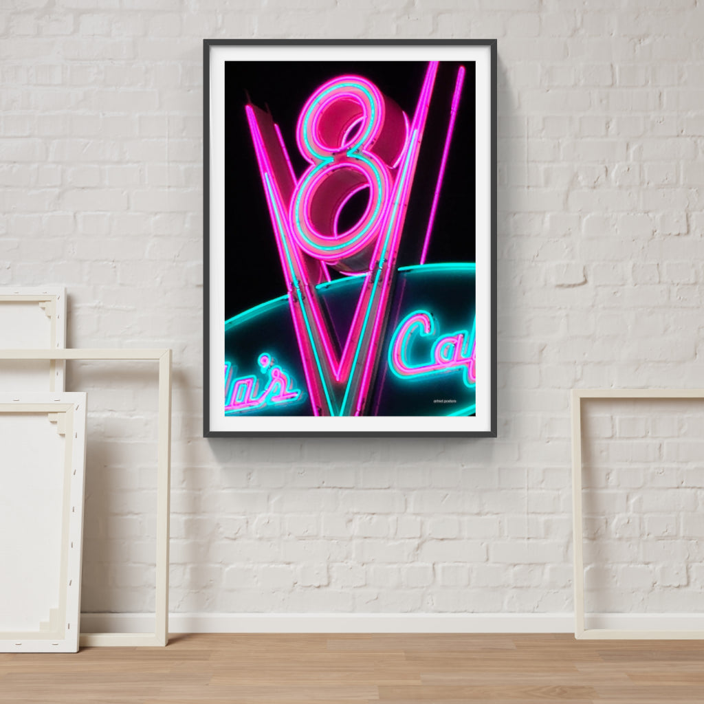 V8 neon poster