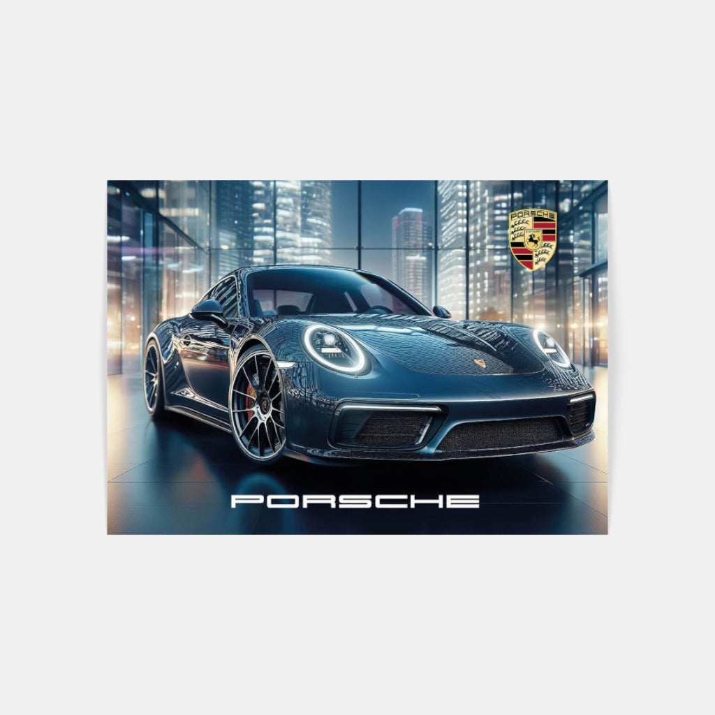 Porsche 911 City Lights poster