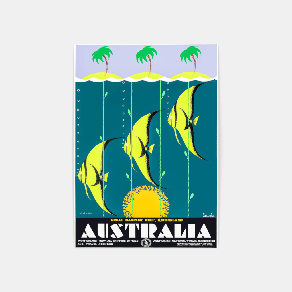 Great Barrier Reef retro poster