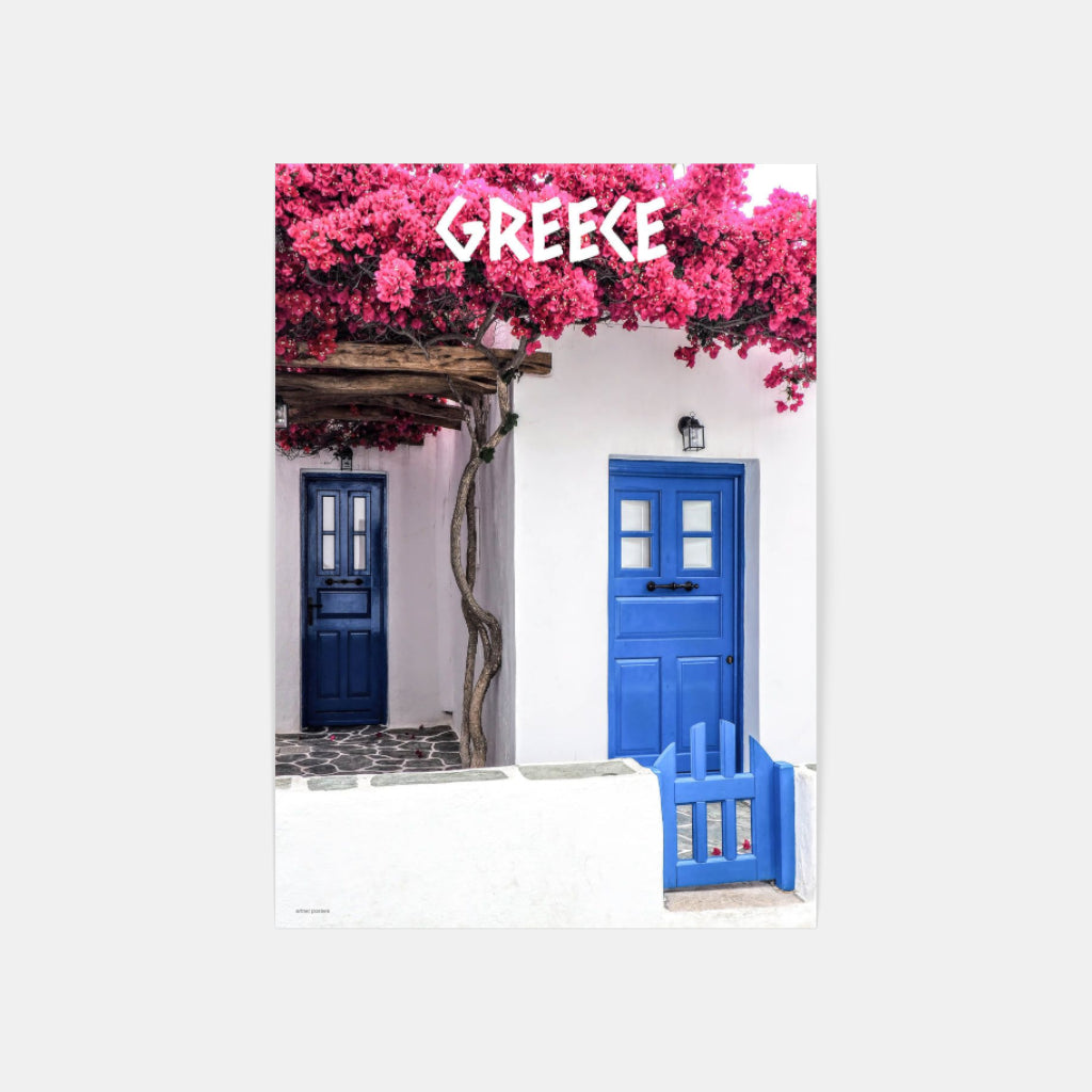 Greece Bougainvillea poster