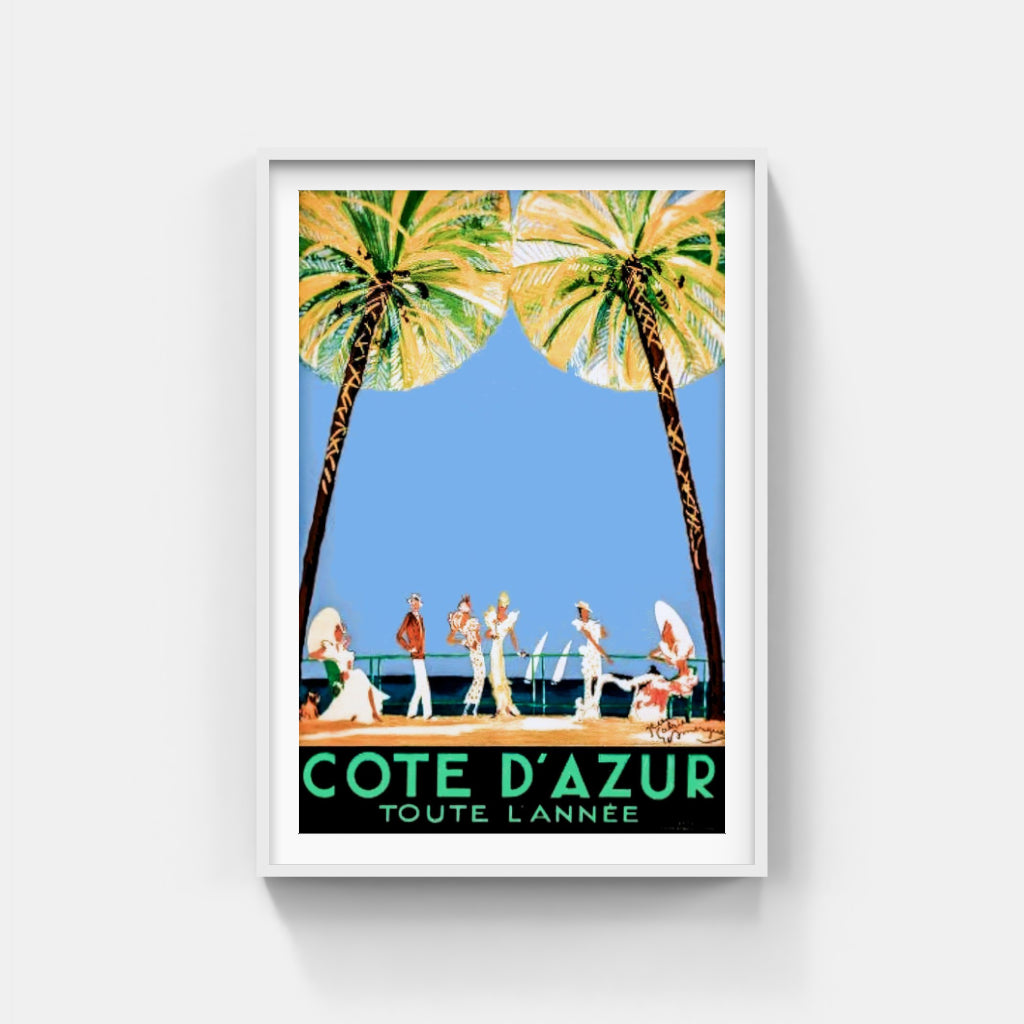 Côte d'Azur Promenade retro poster