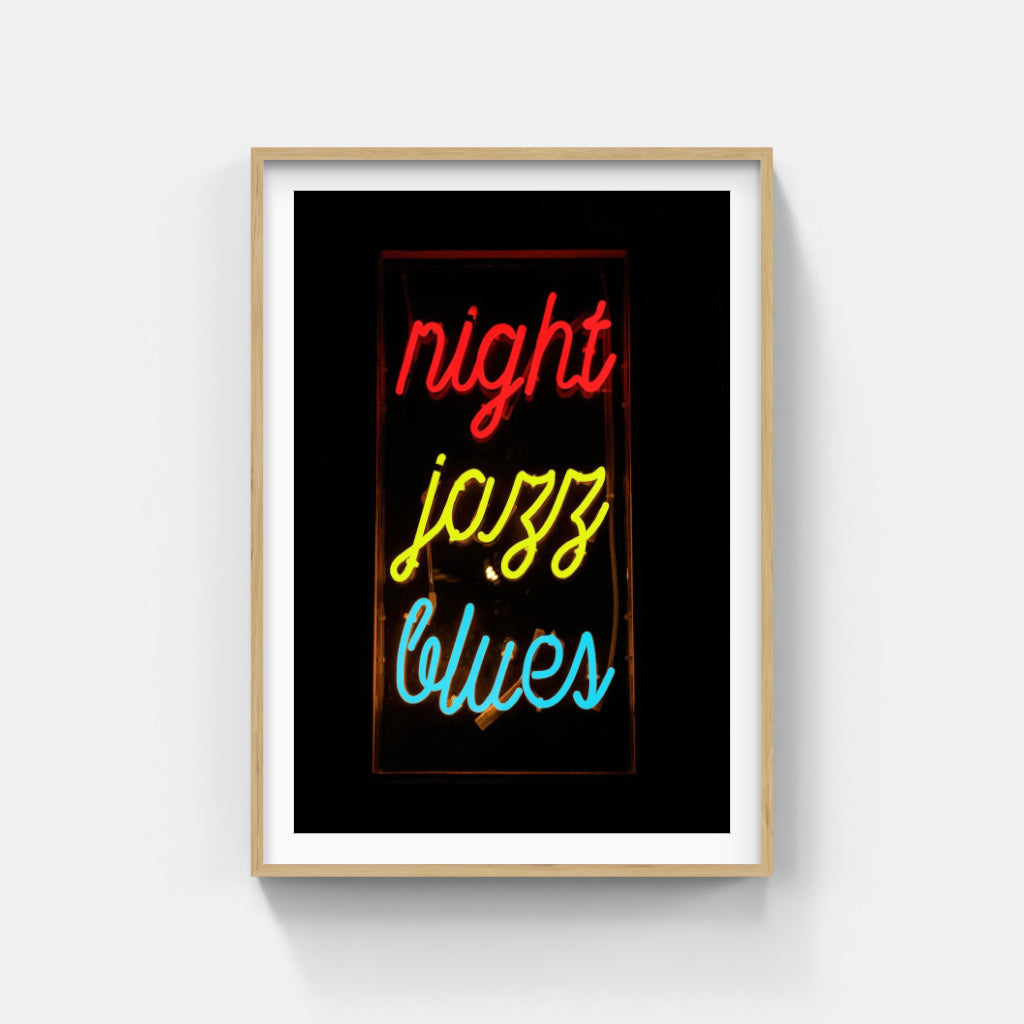 Night Jazz Blues neon poster