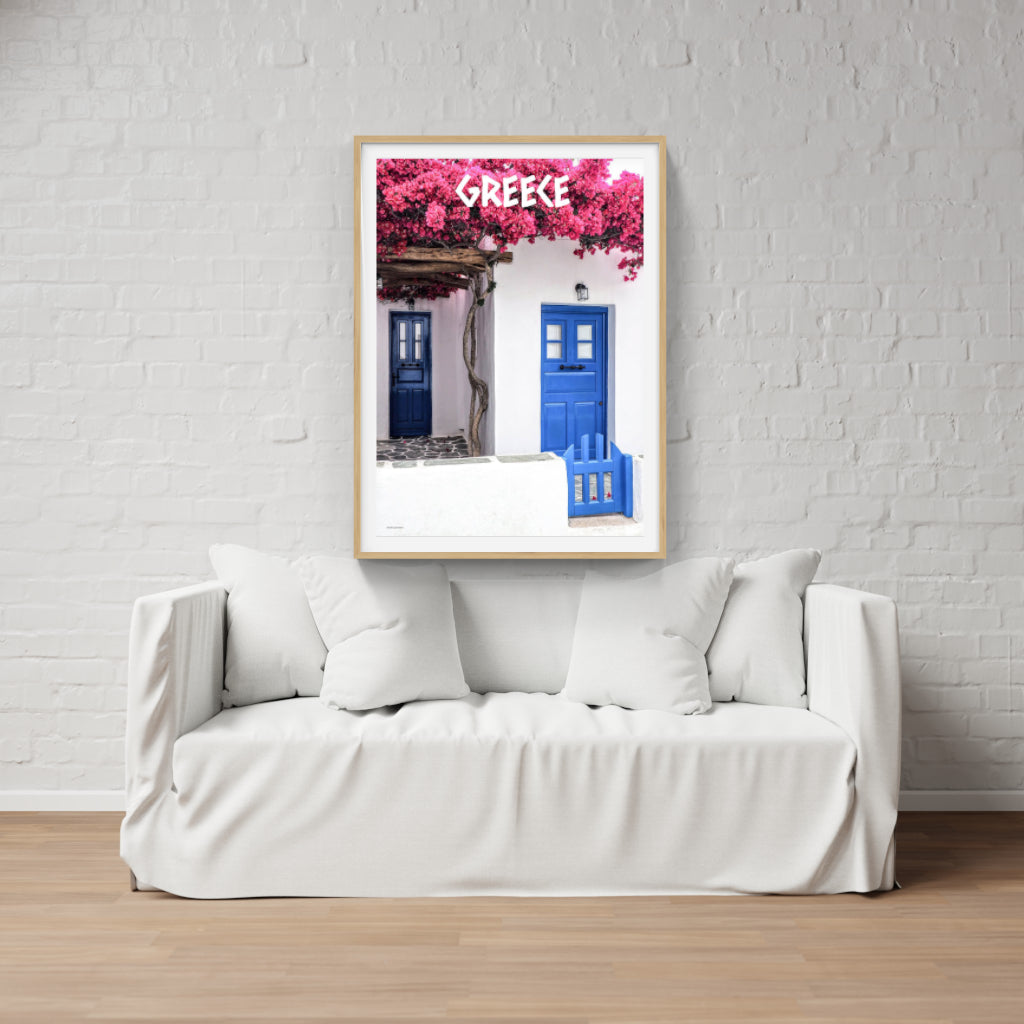 Greece Bougainvillea poster