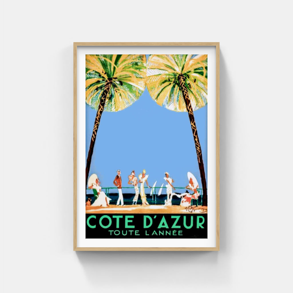 Côte d'Azur Promenade retro poster