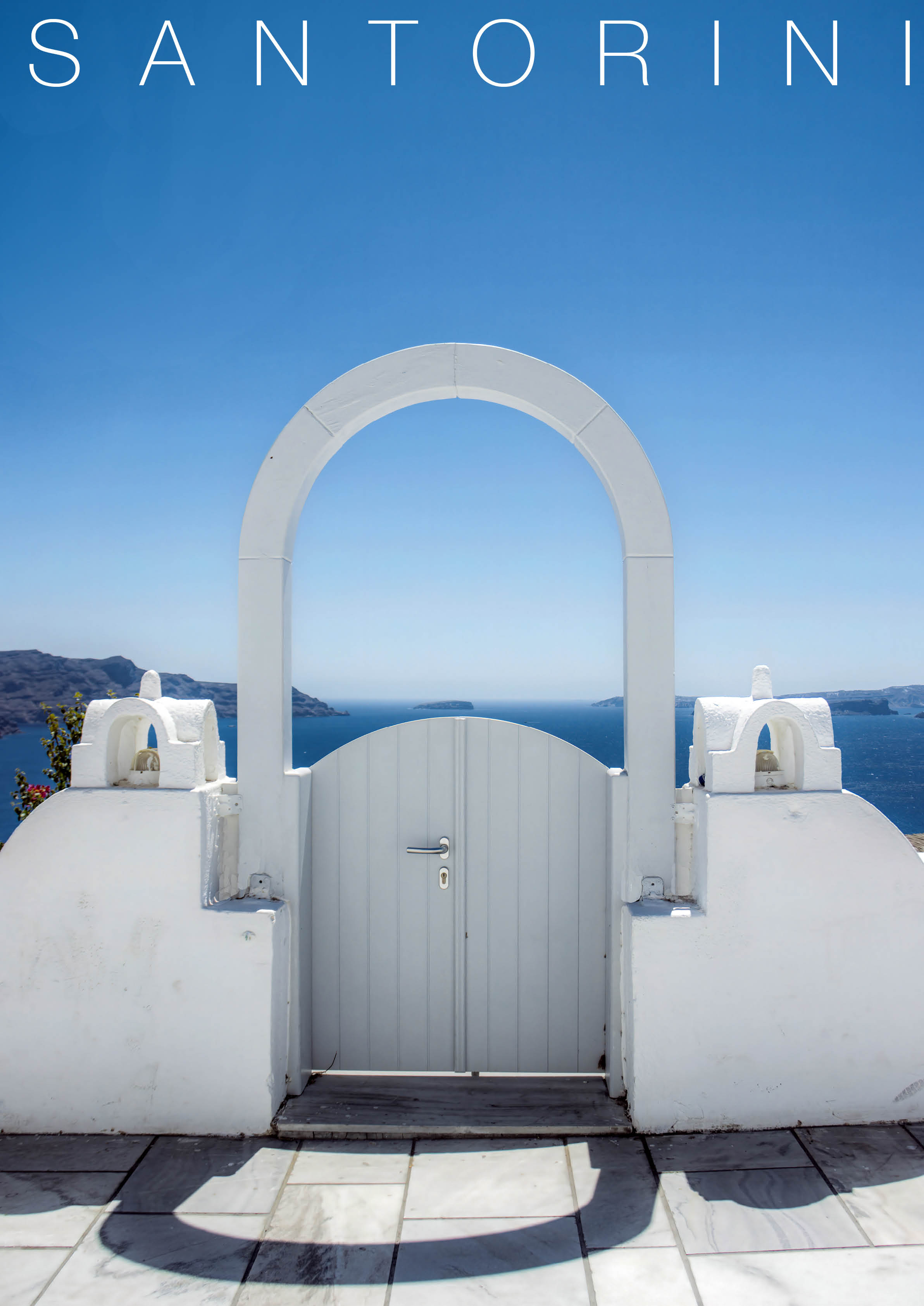 Santorini white arch - Greece poster