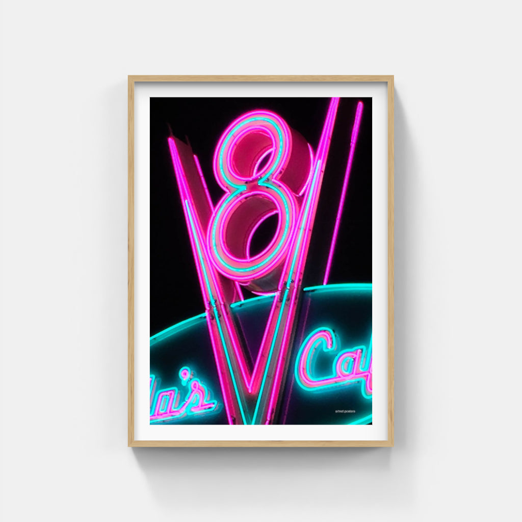 V8 neon poster