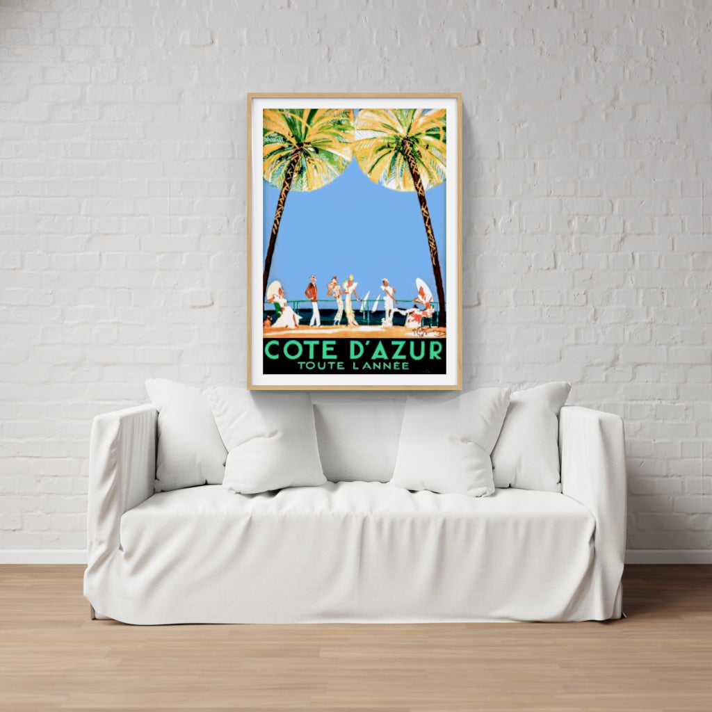 Côte d'Azur Promenade retro poster