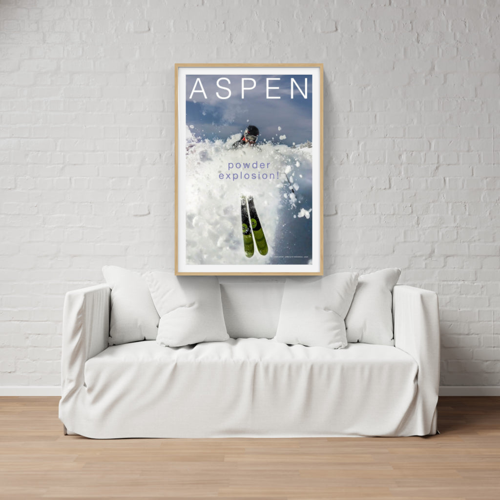 Aspen Powder skiing poster
