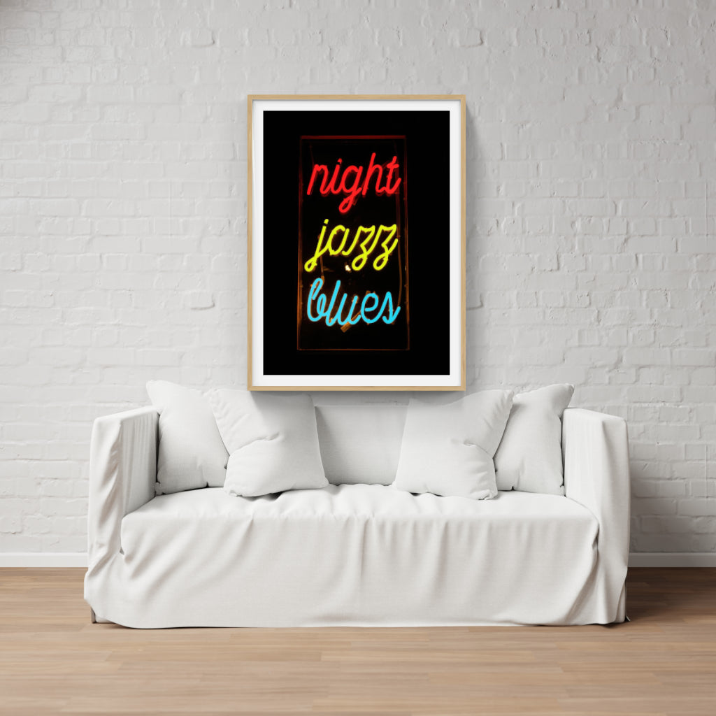 Night Jazz Blues neon poster