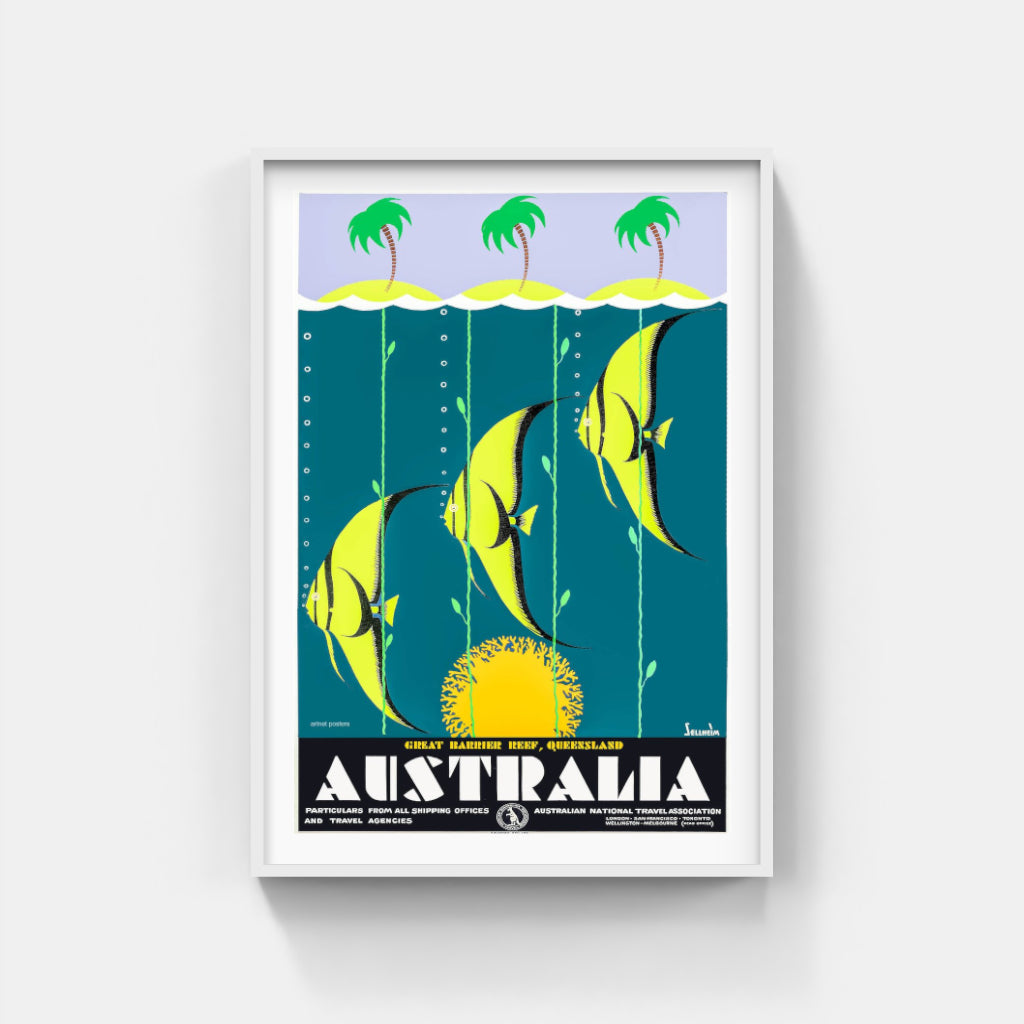Great Barrier Reef retro poster