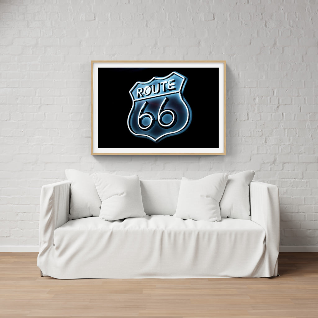 Route 66 neon poster
