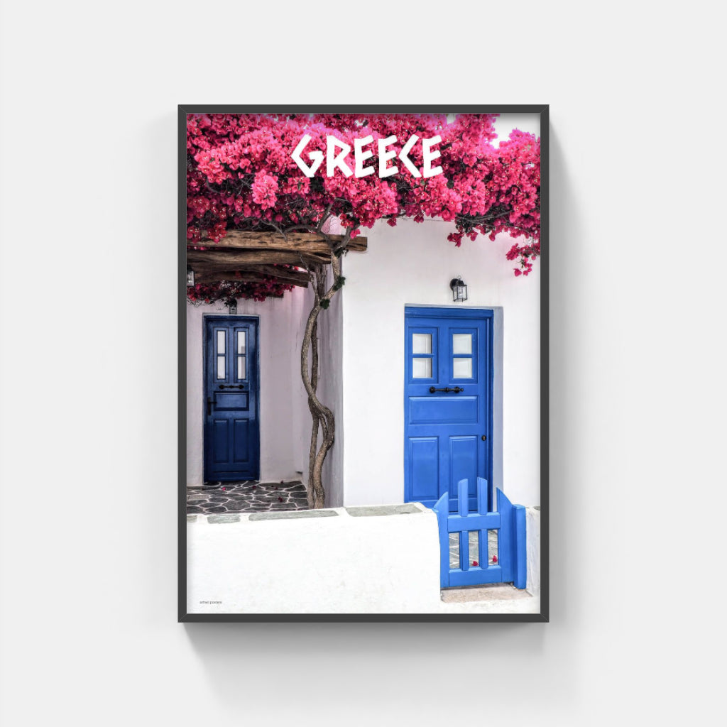 Greece Bougainvillea poster