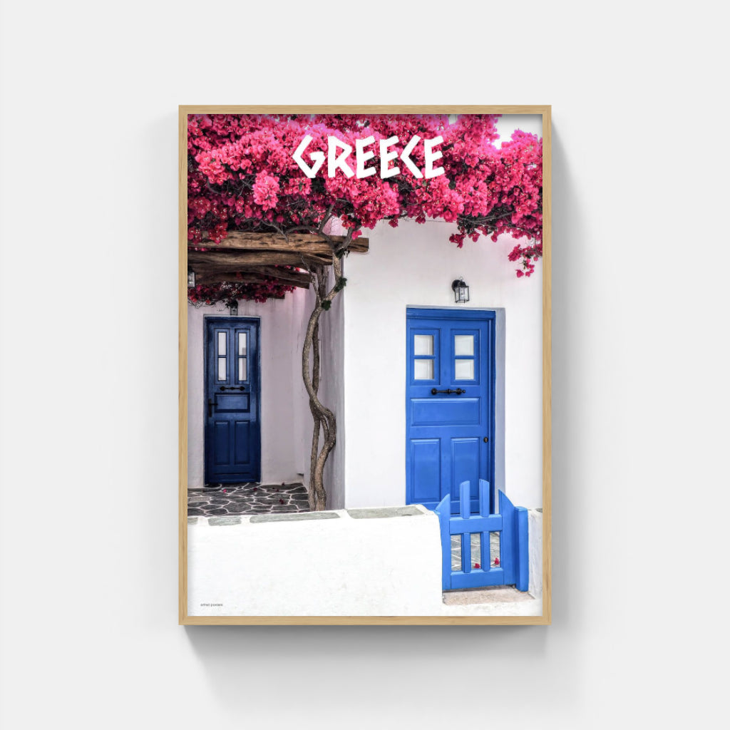Greece Bougainvillea poster