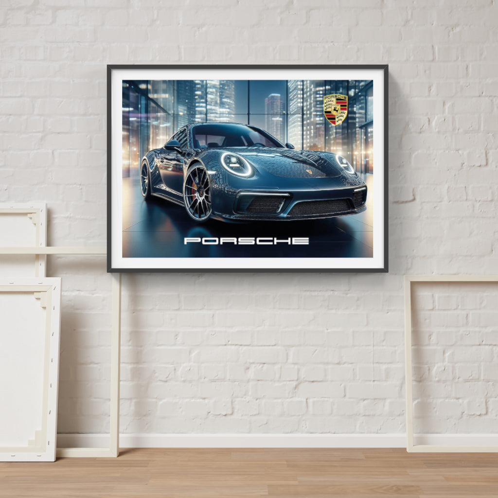 Porsche 911 City Lights poster