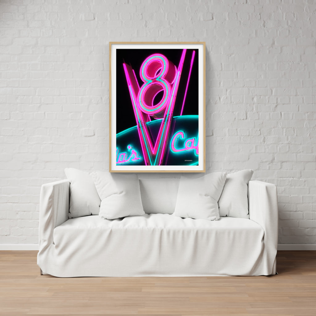 V8 neon poster