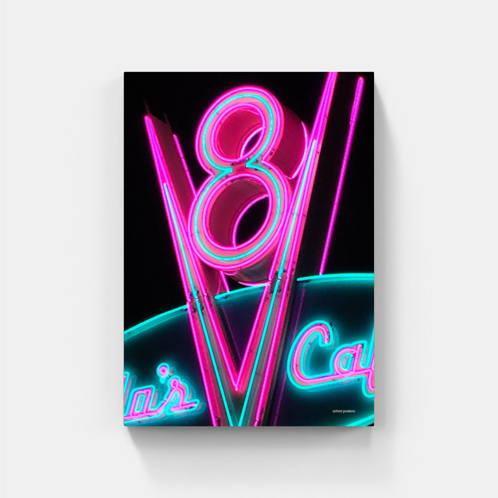 V8 neon poster