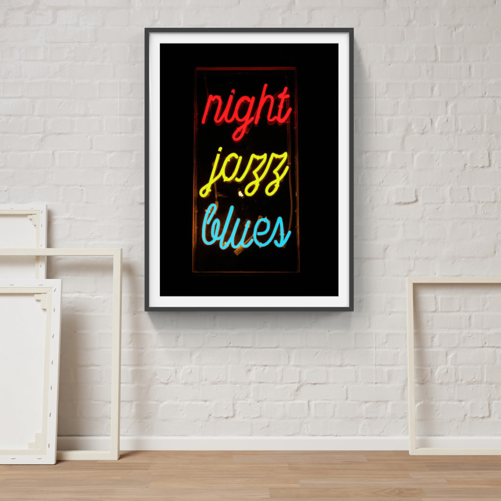 Night Jazz Blues neon poster