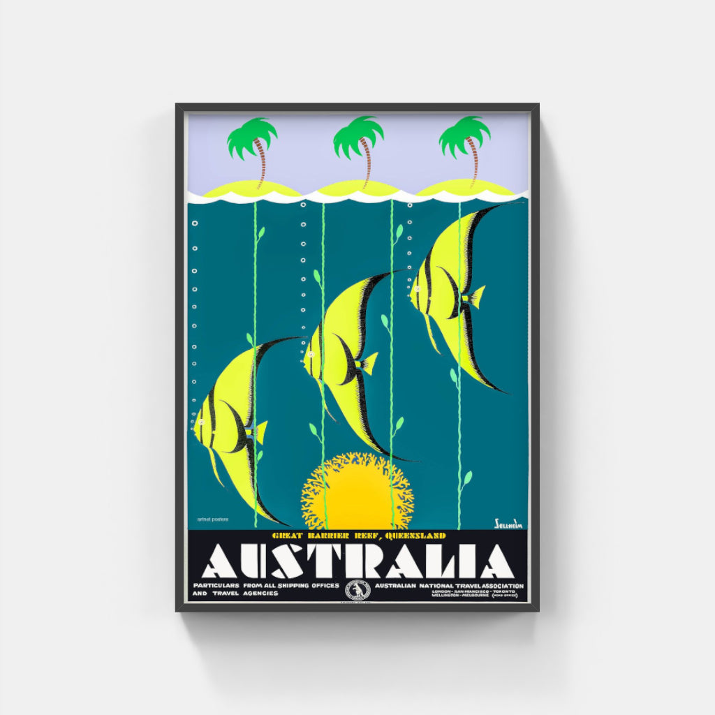 Great Barrier Reef retro poster