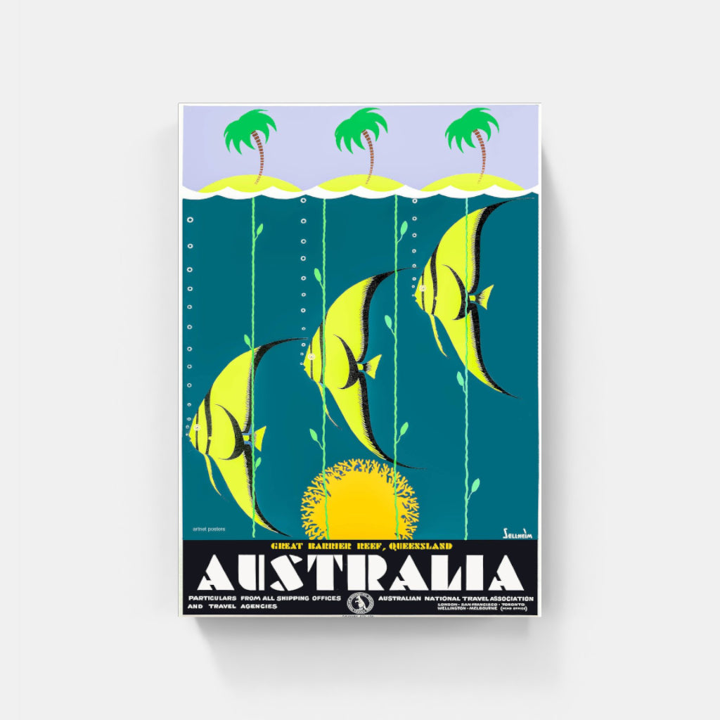 Great Barrier Reef retro poster