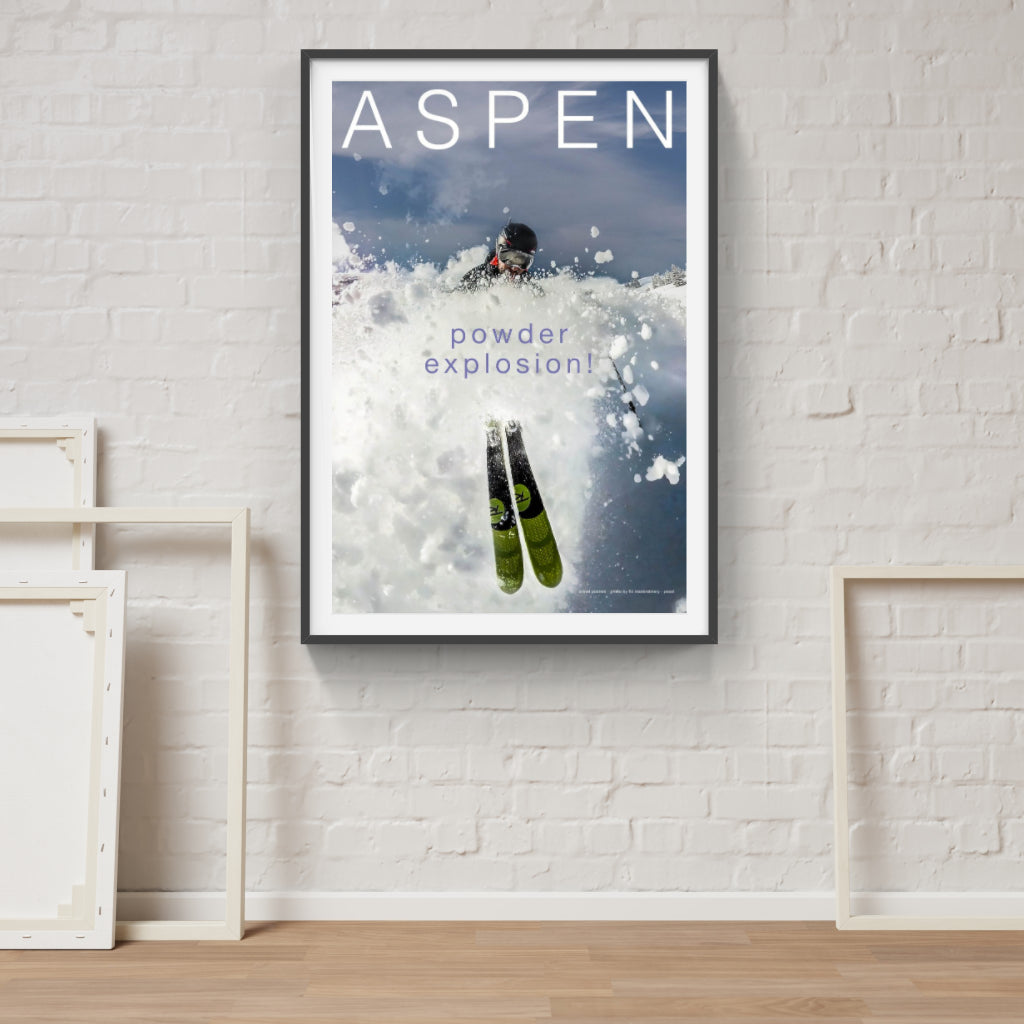 Aspen Powder skiing poster