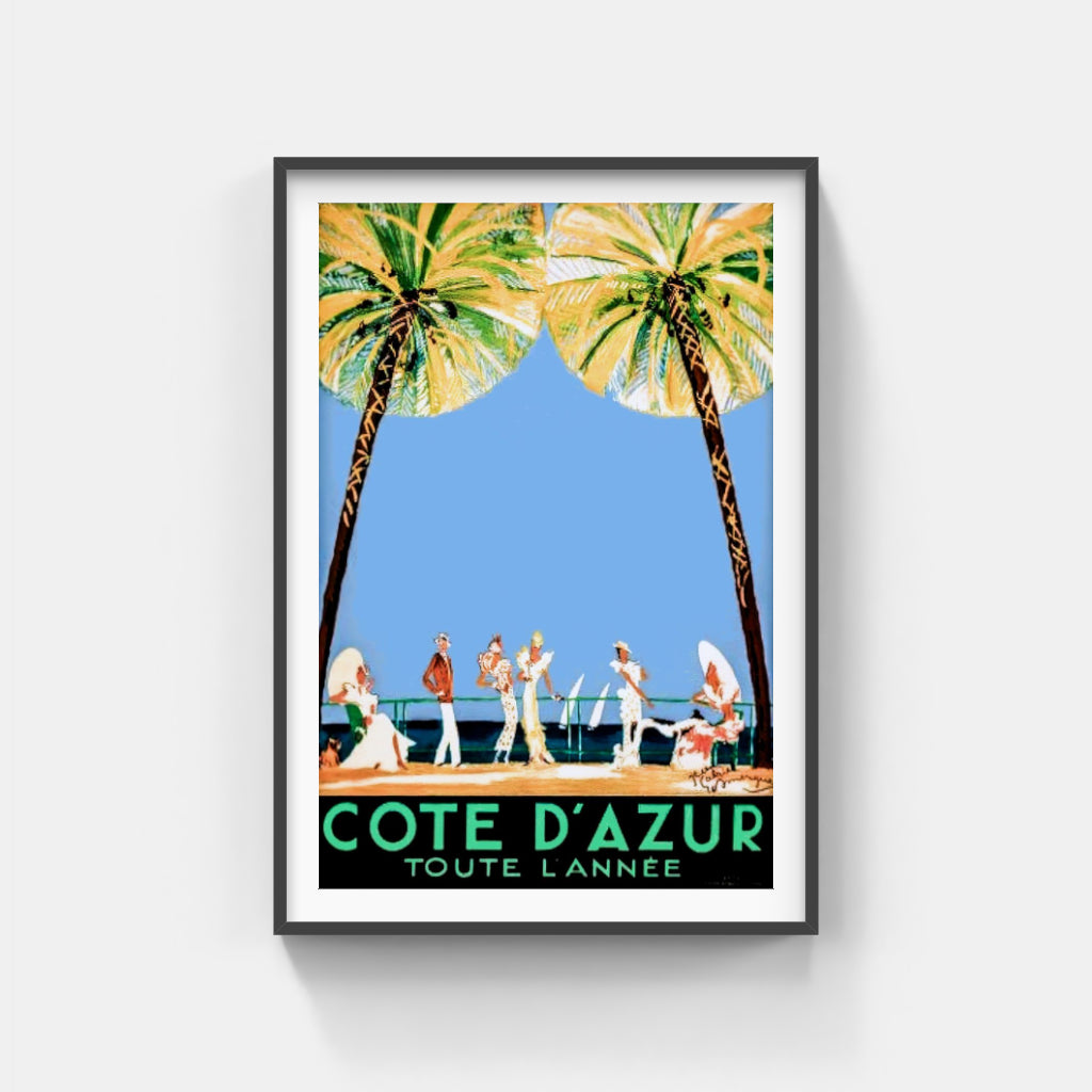 Côte d'Azur Promenade retro poster
