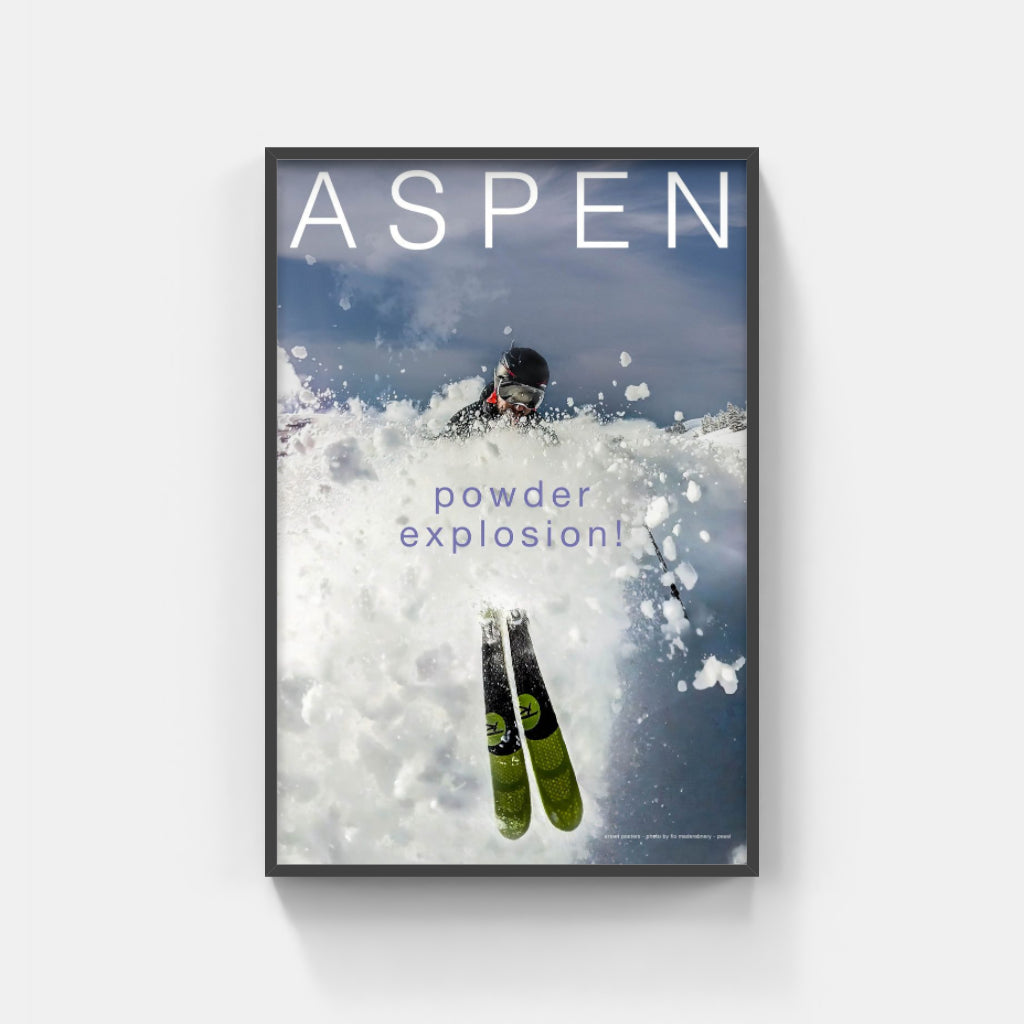 Aspen Powder skiing poster
