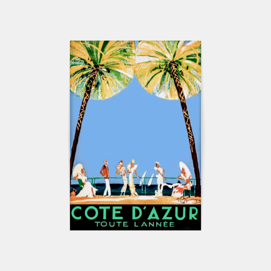Côte d'Azur Promenade retro poster