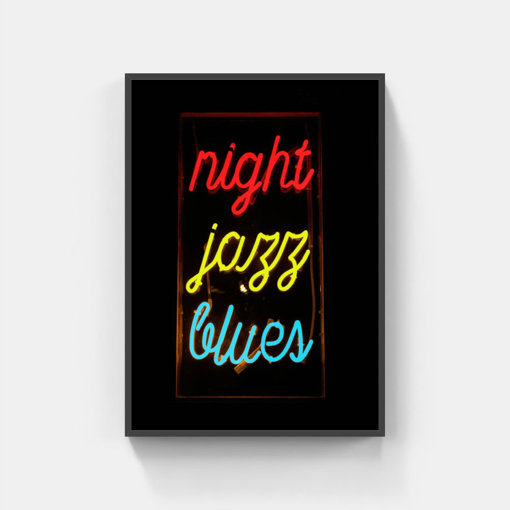 Night Jazz Blues neon poster