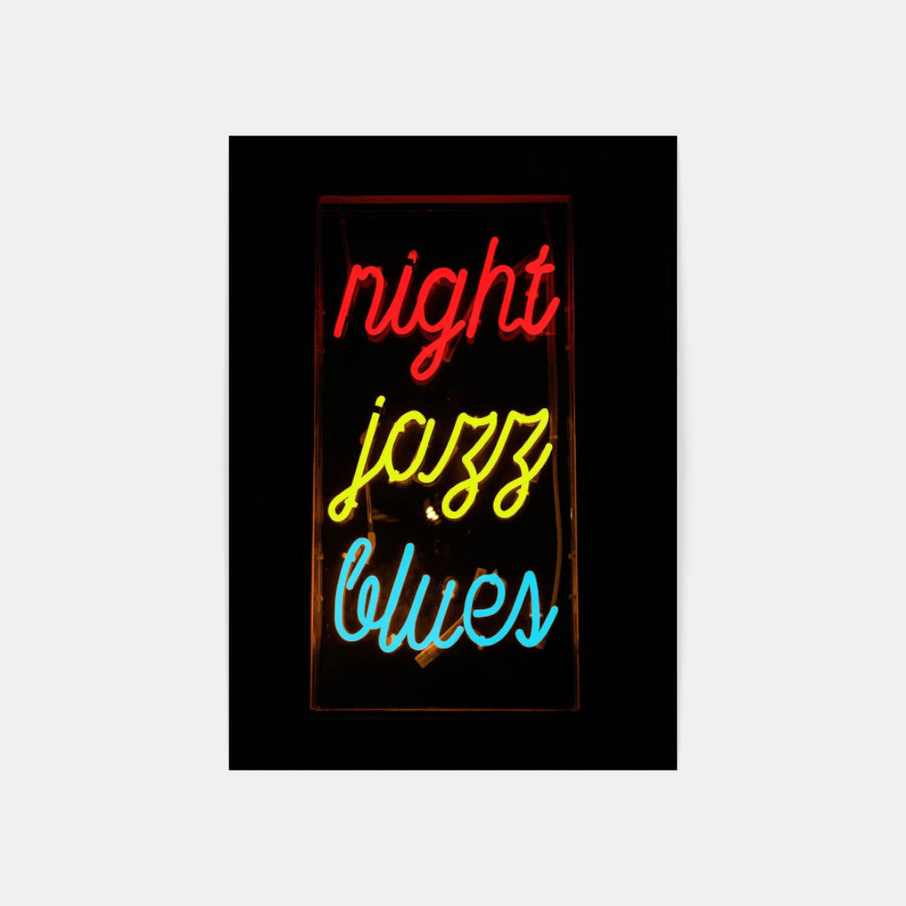 Night Jazz Blues neon poster