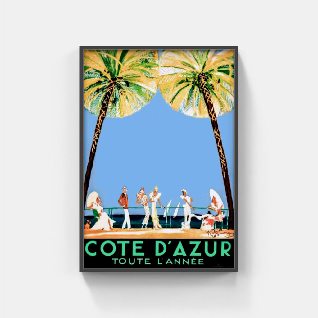 Côte d'Azur Promenade retro poster